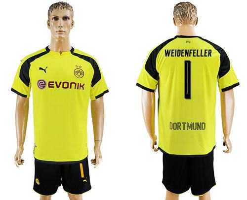 Dortmund #1 Weidenfeller European Away Soccer Club Jersey