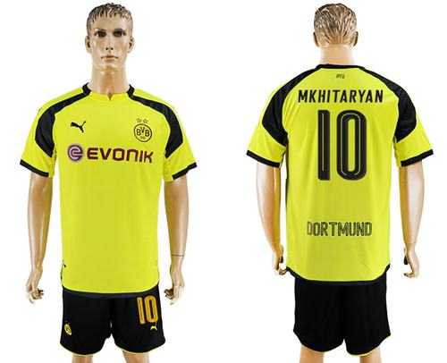 Dortmund #10 Mkhitaryan European Away Soccer Club Jersey