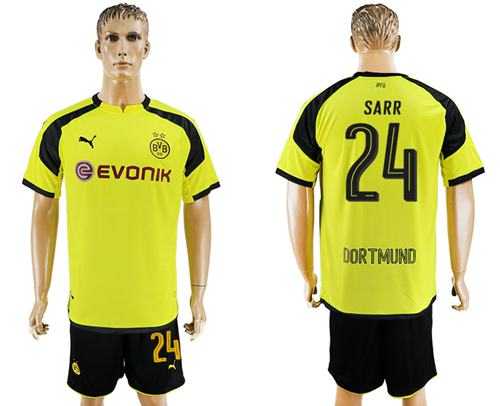 Dortmund #24 Sarr European Away Soccer Club Jersey