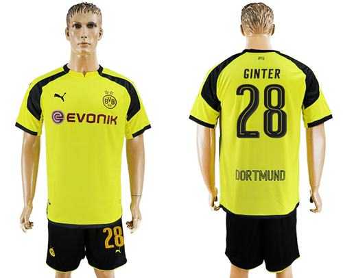 Dortmund #28 Ginter European Away Soccer Club Jersey