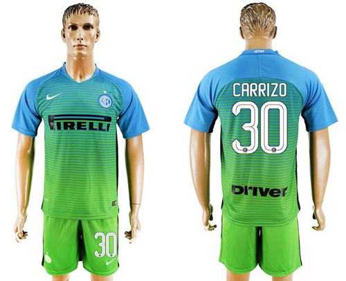 Inter Milan #30 Carrizo Sec Away Soccer Club Jersey