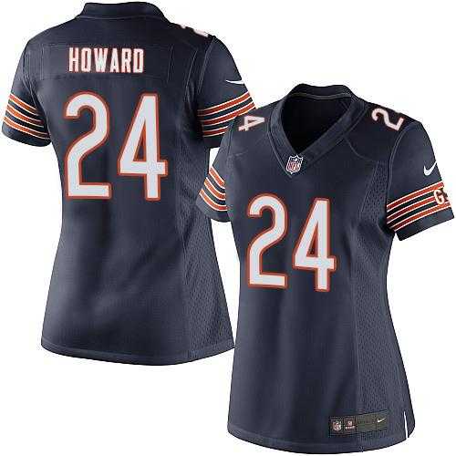 Women's Nike Chicago Bears #24 Jordan Howard Navy Blue Team Color Stitched NFL Elite Jersey