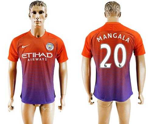 Manchester City #20 Mangala Sec Away Soccer Club Jersey