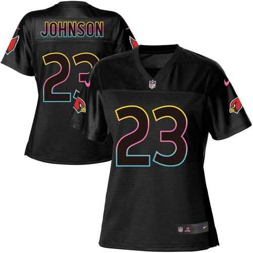Women's Nike Arizona Cardinals #23 Chris Johnson Black NFL Fashion Game Jersey