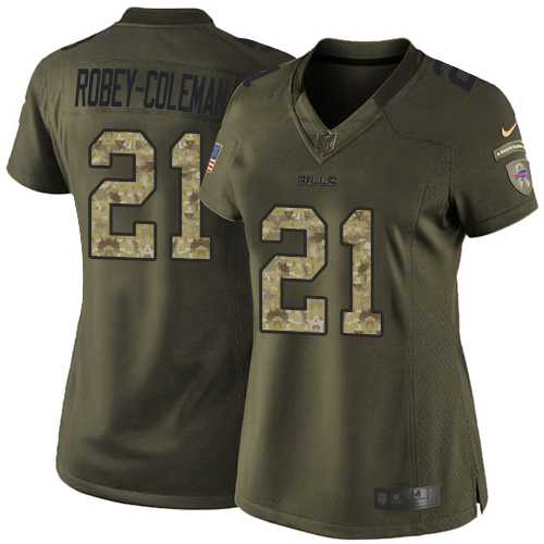 Women's Nike Buffalo Bills #21 Nickell Robey-Coleman Green Stitched NFL Limited Salute to Service Jersey