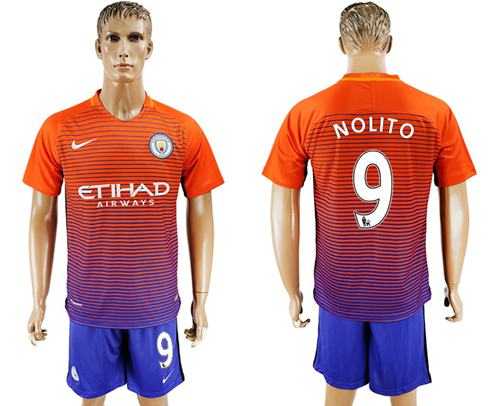 Manchester City #9 Nolito Sec Away Soccer Club Jersey
