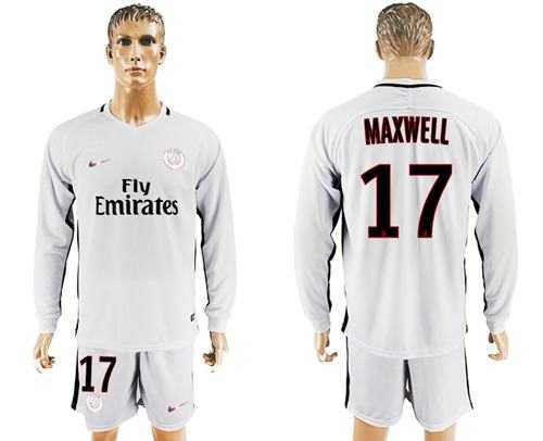 Paris Saint-Germain #17 Maxwell Sec Away Long Sleeves Soccer Club Jersey