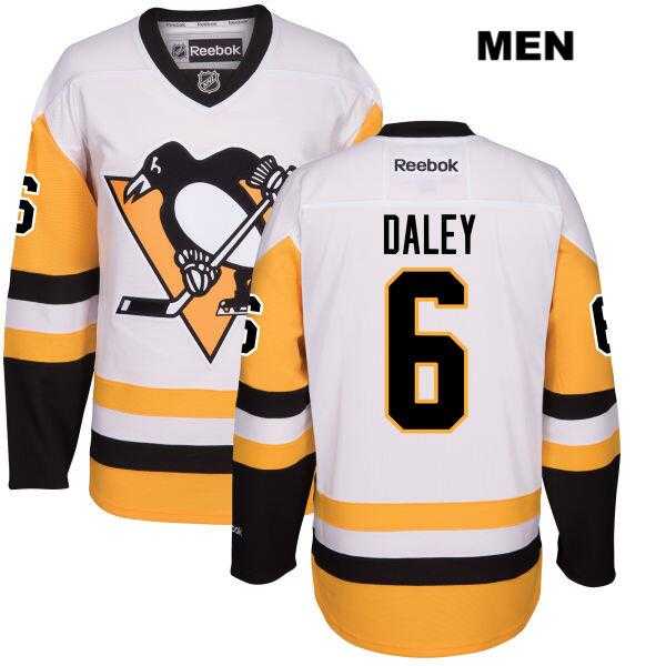 Men's Pittsburgh Penguins #6 Trevor Daley Reebok White Away Premier Player Jersey