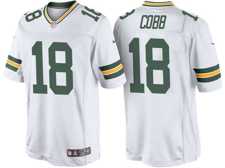 Men's Green Bay Packers Randall #18 Cobb Nike White Color Rush Limited Jersey