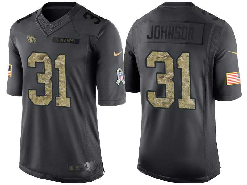 Nike Arizona Cardinals #31 David Johnson Men's Stitched Anthracite NFL Salute to Service Limited Jerseys