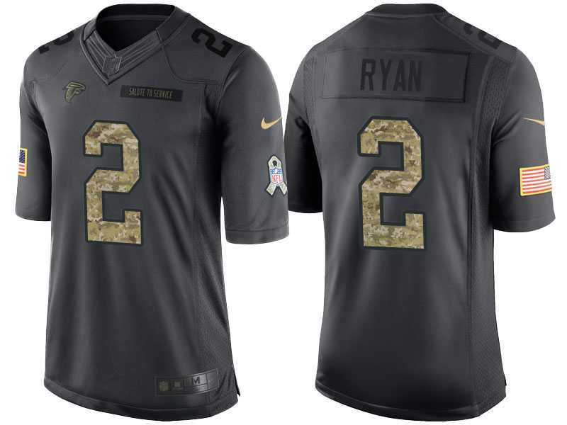 Nike Atlanta Falcons #2 Matt Ryan Men's Stitched Anthracite NFL Salute to Service Limited Jerseys