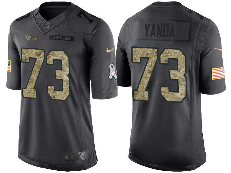 Nike Baltimore Ravens #73 Marshal Yanda Men's Stitched Anthracite NFL Salute to Service Limited Jerseys