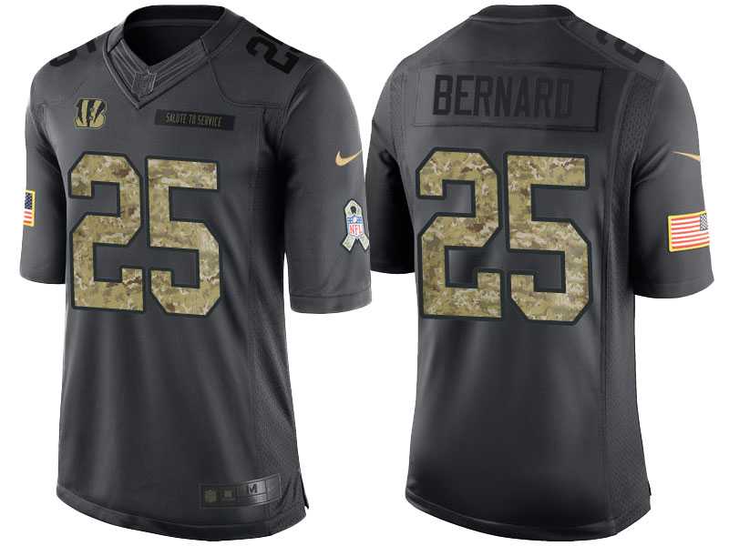 Nike Cincinnati Bengals #25 Giovani Bernard Men's Stitched Anthracite NFL Salute to Service Limited Jerseys