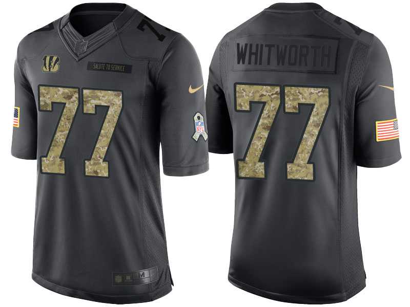Nike Cincinnati Bengals #77 Andrew Whitworth Men's Stitched Anthracite NFL Salute to Service Limited Jerseys