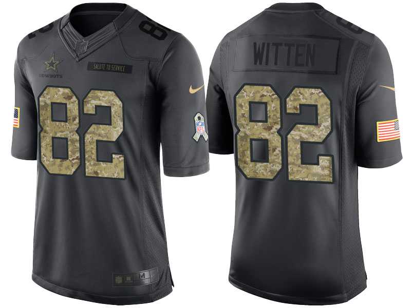 Nike Dallas Cowboys #82 Jason Witten Men's Stitched Anthracite NFL Salute to Service Limited Jerseys