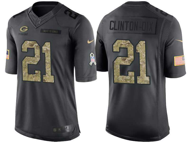Nike Green Bay Packers #21 Ha Ha Clinton-Dix Men's Stitched Anthracite NFL Salute to Service Limited Jerseys