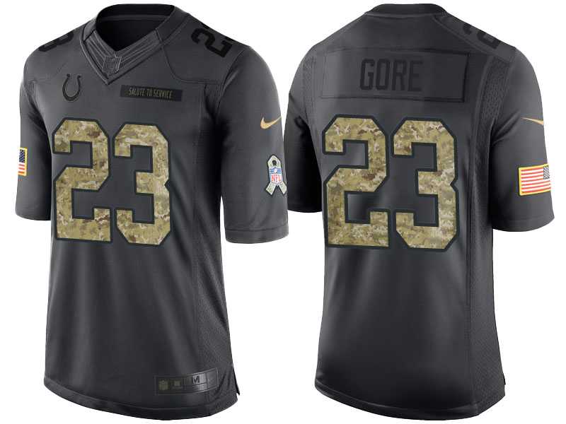 Nike Indianapolis Colts #23 Frank Gore Men's Stitched Anthracite NFL Salute to Service Limited Jerseys