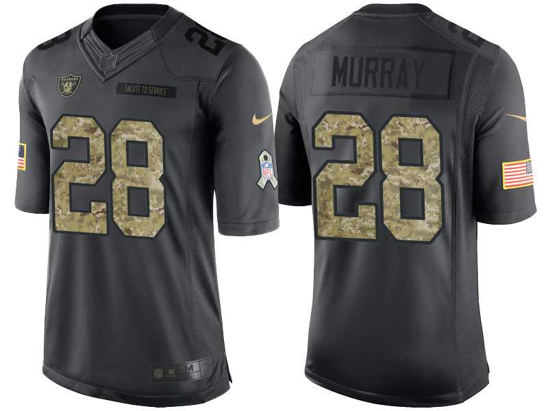 Nike Oakland Raiders #28 Latavius Murray Men's Stitched Anthracite NFL Salute to Service Limited Jerseys