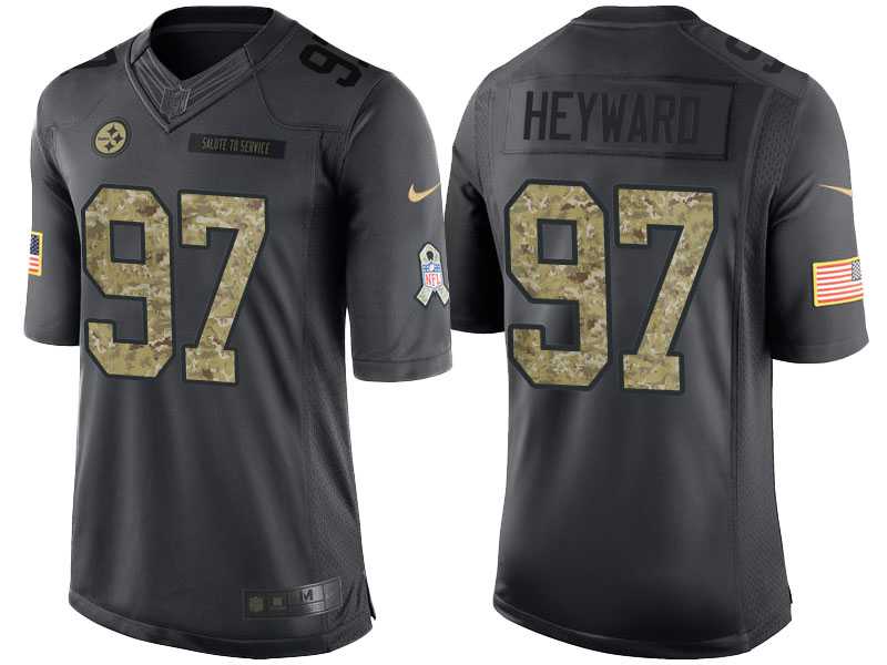 Nike Pittsburgh Steelers #97 Cameron Heyward Men's Stitched Anthracite NFL Salute to Service Limited Jerseys