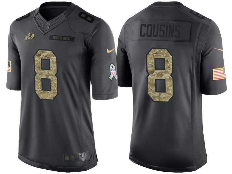 Nike Washington Redskins #8 Kirk Cousins Men's Stitched Anthracite NFL Salute to Service Limited Jerseys