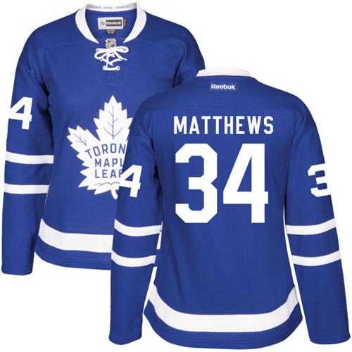 Toronto Maple Leafs #34 Auston Matthews Blue Home Women's Stitched NHL Jersey