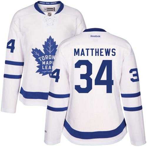 Toronto Maple Leafs #34 Auston Matthews White Road Women's Stitched NHL Jersey