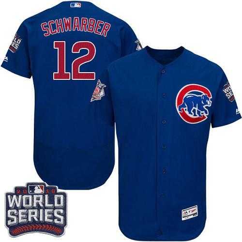 Chicago Cubs #12 Kyle Schwarber Blue Flexbase Authentic Collection 2016 World Series Bound Stitched Baseball Jersey