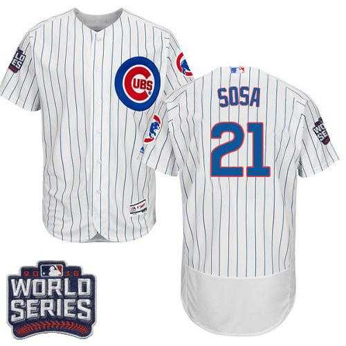 Chicago Cubs #21 Sammy Sosa White Flexbase Authentic Collection 2016 World Series Bound Stitched Baseball Jersey