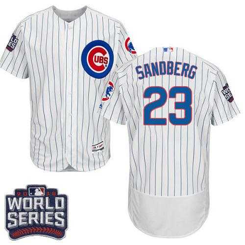 Chicago Cubs #23 Ryne Sandberg White Flexbase Authentic Collection 2016 World Series Bound Stitched Baseball Jersey