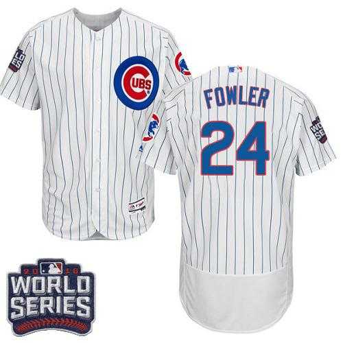 Chicago Cubs #24 Dexter Fowler White Flexbase Authentic Collection 2016 World Series Bound Stitched Baseball Jersey