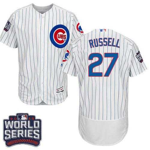 Chicago Cubs #27 Addison Russell White Flexbase Authentic Collection 2016 World Series Bound Stitched Baseball Jersey