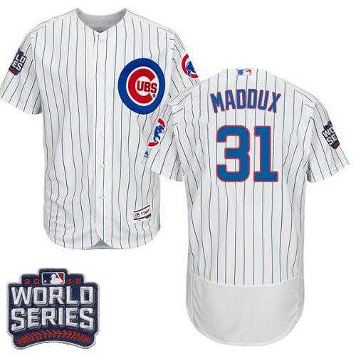 Chicago Cubs #31 Greg Maddux White Flexbase Authentic Collection 2016 World Series Bound Stitched Baseball Jersey