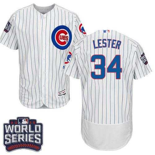 Chicago Cubs #34 Jon Lester White Flexbase Authentic Collection 2016 World Series Bound Stitched Baseball Jersey