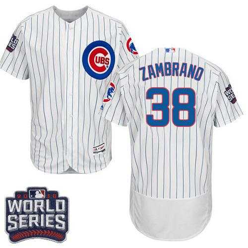 Chicago Cubs #38 Carlos Zambrano White Flexbase Authentic Collection 2016 World Series Bound Stitched Baseball Jersey