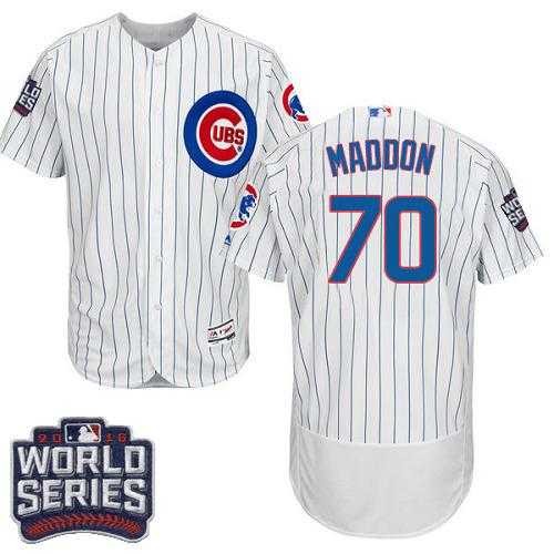 Chicago Cubs #70 Joe Maddon White Flexbase Authentic Collection 2016 World Series Bound Stitched Baseball Jersey