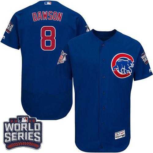 Chicago Cubs #8 Andre Dawson Blue Flexbase Authentic Collection 2016 World Series Bound Stitched Baseball Jersey