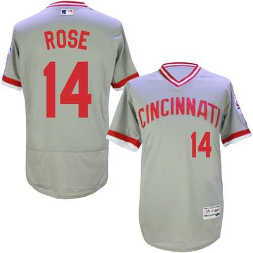 Cincinnati Reds #14 Pete Rose Grey Flexbase Authentic Collection Cooperstown Stitched Baseball Jersey