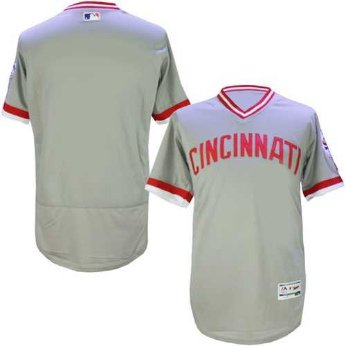 Cincinnati Reds Blank Grey Flexbase Authentic Collection Cooperstown Stitched Baseball Jersey
