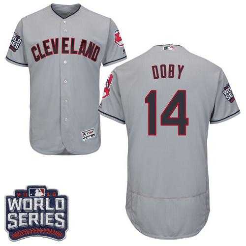 Cleveland Indians #14 Larry Doby Grey Flexbase Authentic Collection 2016 World Series Bound Stitched Baseball Jersey