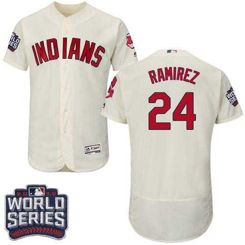 Cleveland Indians #24 Manny Ramirez Cream Flexbase Authentic Collection 2016 World Series Bound Stitched Baseball Jersey
