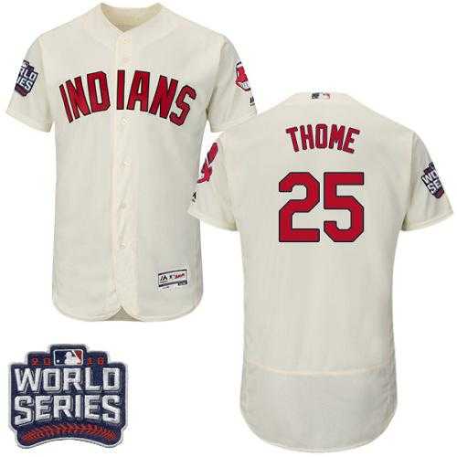Cleveland Indians #25 Jim Thome Cream Flexbase Authentic Collection 2016 World Series Bound Stitched Baseball Jersey