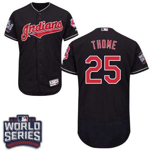 Cleveland Indians #25 Jim Thome Navy Blue Flexbase Authentic Collection 2016 World Series Bound Stitched Baseball Jersey