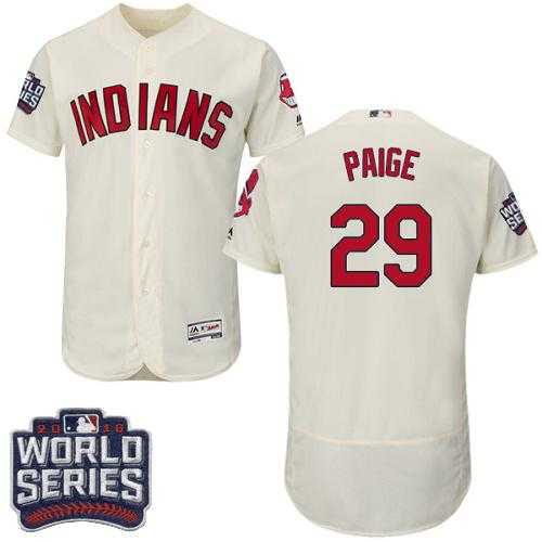 Cleveland Indians #29 Satchel Paige Cream Flexbase Authentic Collection 2016 World Series Bound Stitched Baseball Jersey