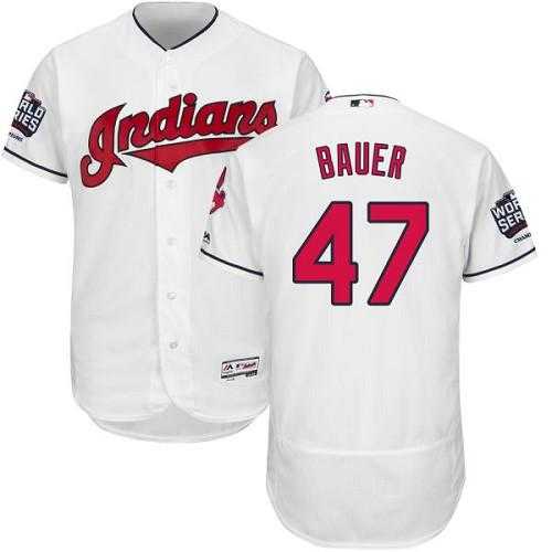 Cleveland Indians #47 Trevor Bauer White Flexbase Authentic Collection 2016 World Series Bound Stitched Baseball Jersey