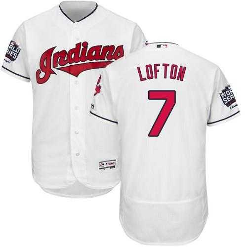 Cleveland Indians #7 Kenny Lofton White Flexbase Authentic Collection 2016 World Series Bound Stitched Baseball Jersey