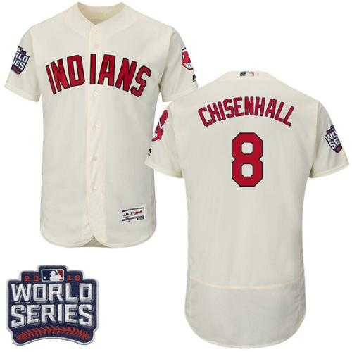 Cleveland Indians #8 Lonnie Chisenhall Cream Flexbase Authentic Collection 2016 World Series Bound Stitched Baseball Jersey