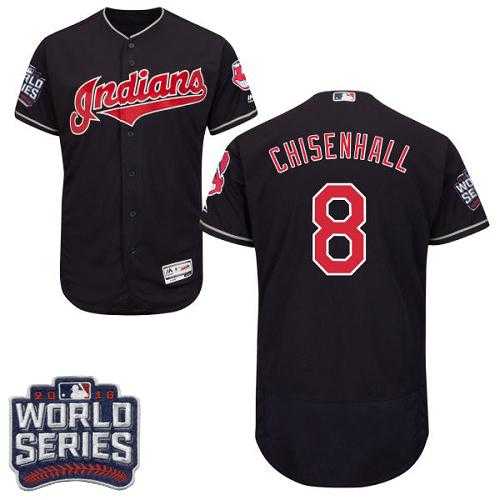 Cleveland Indians #8 Lonnie Chisenhall Navy Blue Flexbase Authentic Collection 2016 World Series Bound Stitched Baseball Jersey