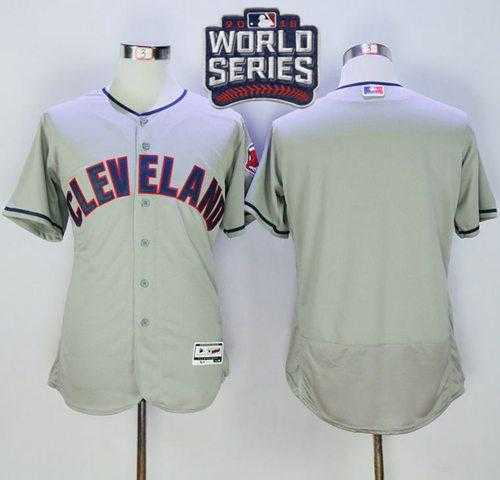 Cleveland Indians Blank Grey Flexbase Authentic Collection 2016 World Series Bound Stitched Baseball Jersey