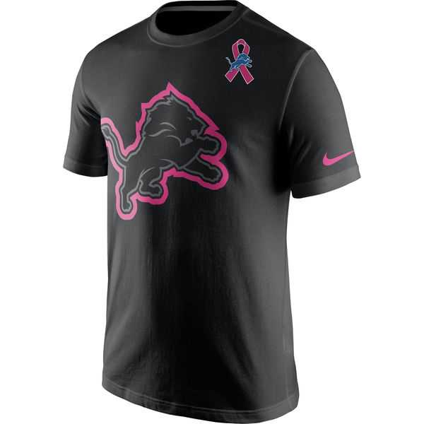 Detroit Lions Nike Breast Cancer Awareness Team Travel Performance T-Shirt Black