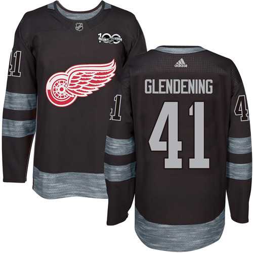 Detroit Red Wings #41 Luke Glendening Black 1917-2017 100th Anniversary Stitched NHL Jersey